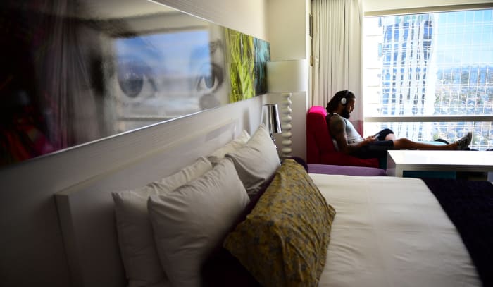Austen Lane in his hotel, pre-fight.